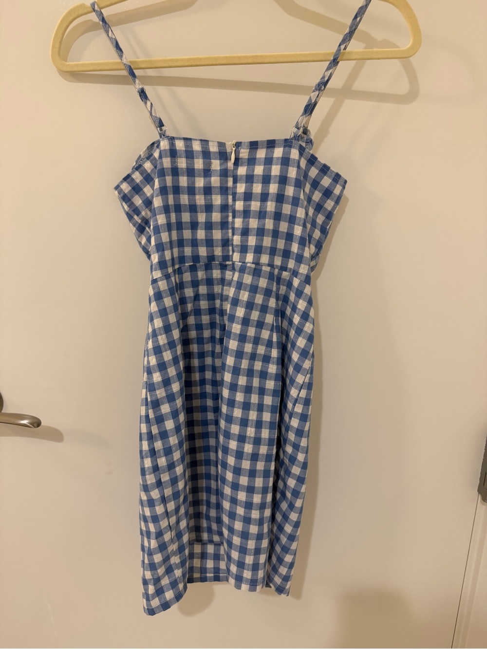 Nasty Gal Light Blue Gingham Bow-Front Mini Dress - Picture 5 of 5